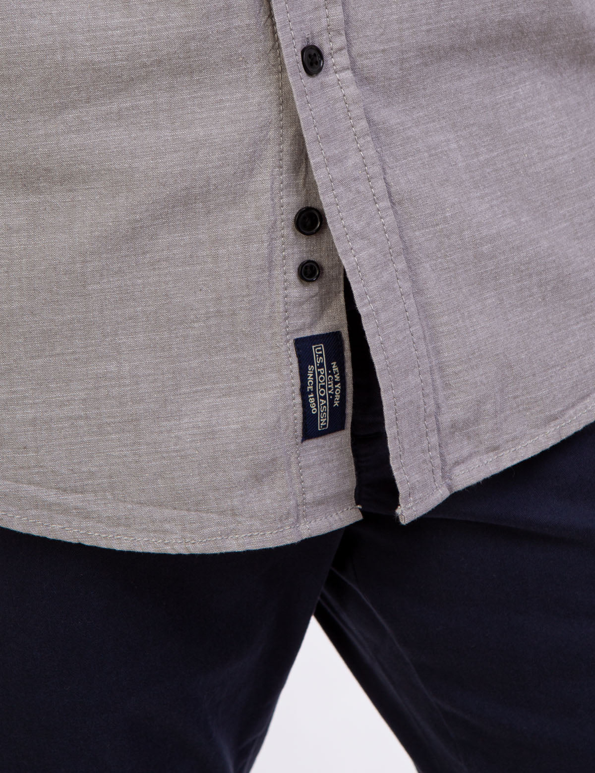 Men's Solid Slub Canvas Long Sleeve Shirt | Casual & Comfortable