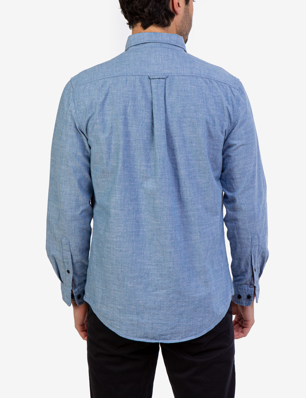 Men's Solid Slub Canvas Long Sleeve Shirt | Casual & Comfortable