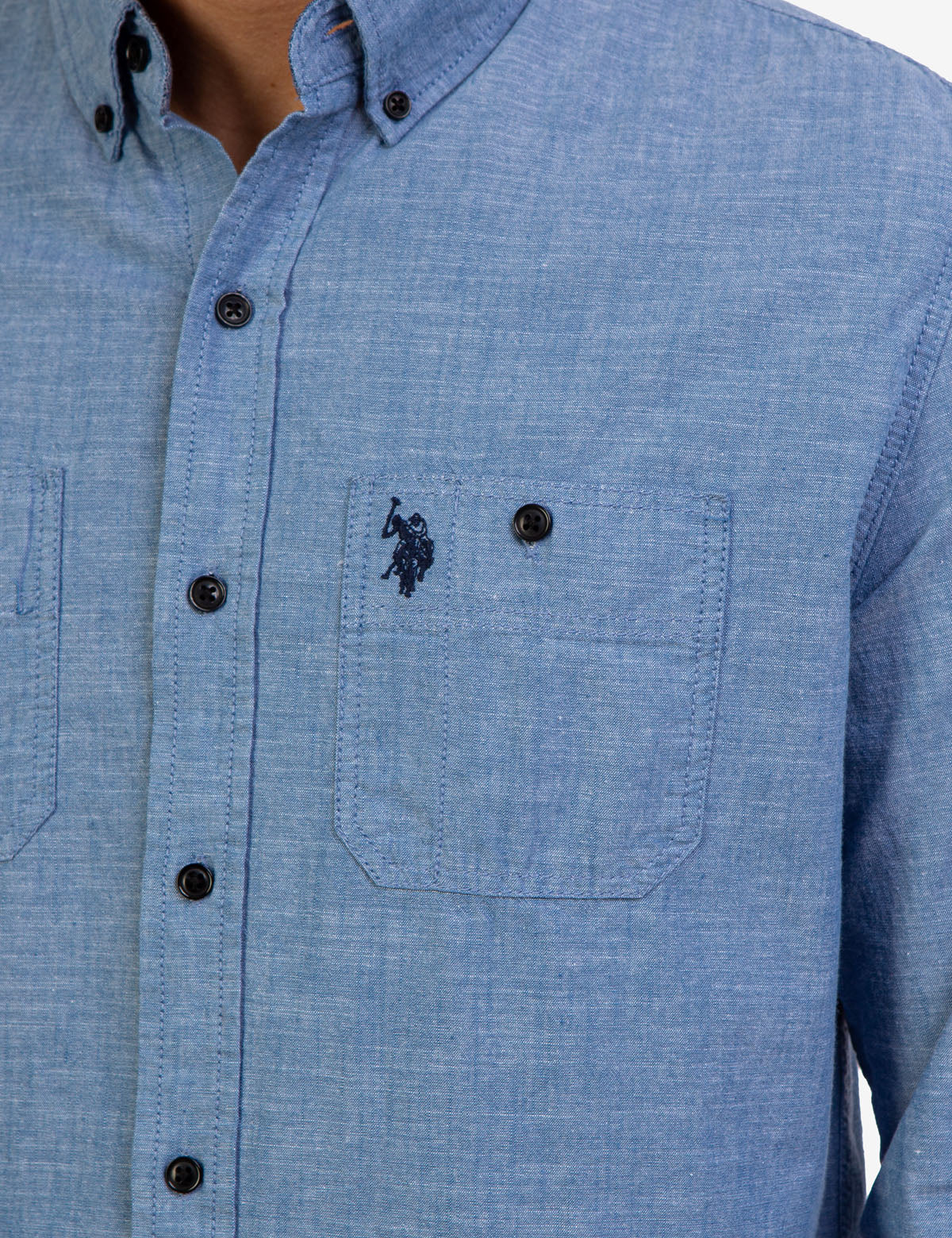 Men's Solid Slub Canvas Long Sleeve Shirt | Casual & Comfortable