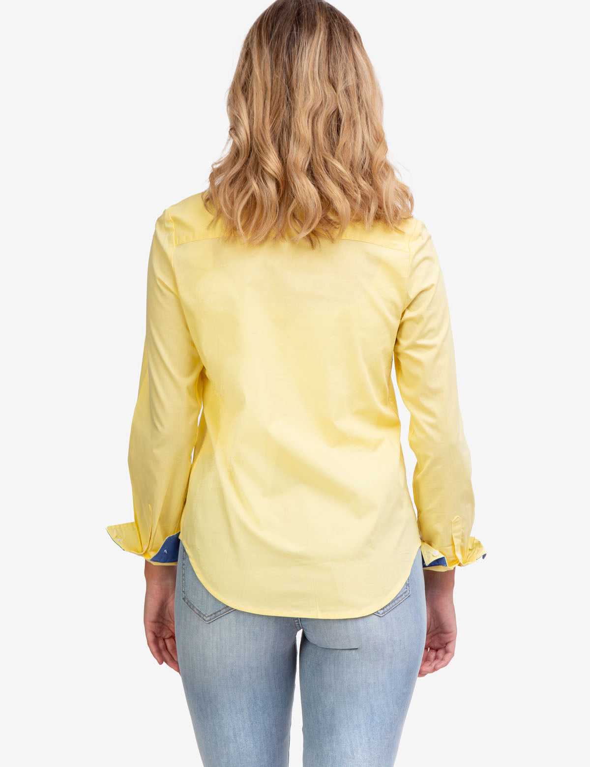 Stretch Poplin Button-Up Shirt with Contrast Trim | Solid Style