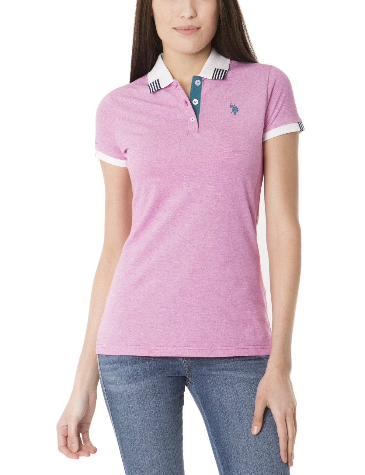 Space Dye Polo Shirt with Contrast Collar & Rib Cuffing | Classic Cotton Blend