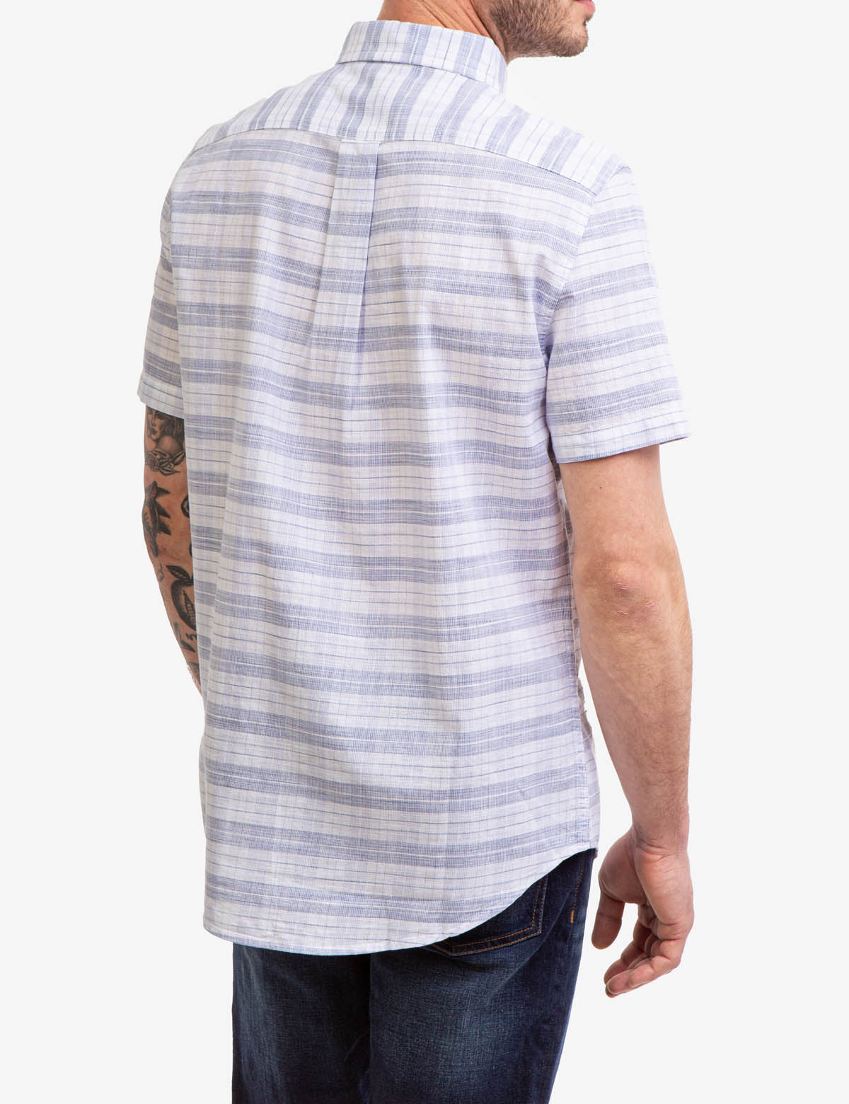 Space Dye Dobby Plaid Shirt with Short Sleeves & Logo | U.S. Polo Assn.
