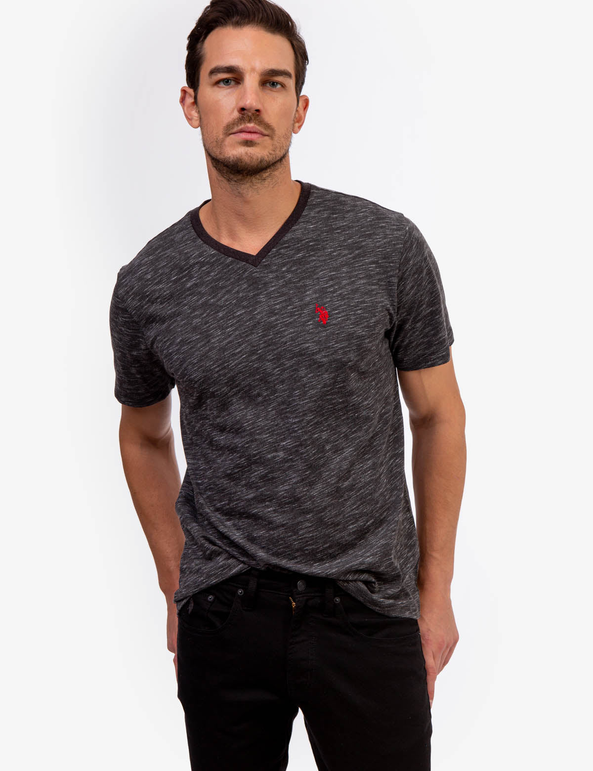 Space Dye V-Neck T-Shirt for Men & Women | Soft Cotton Casual Tee