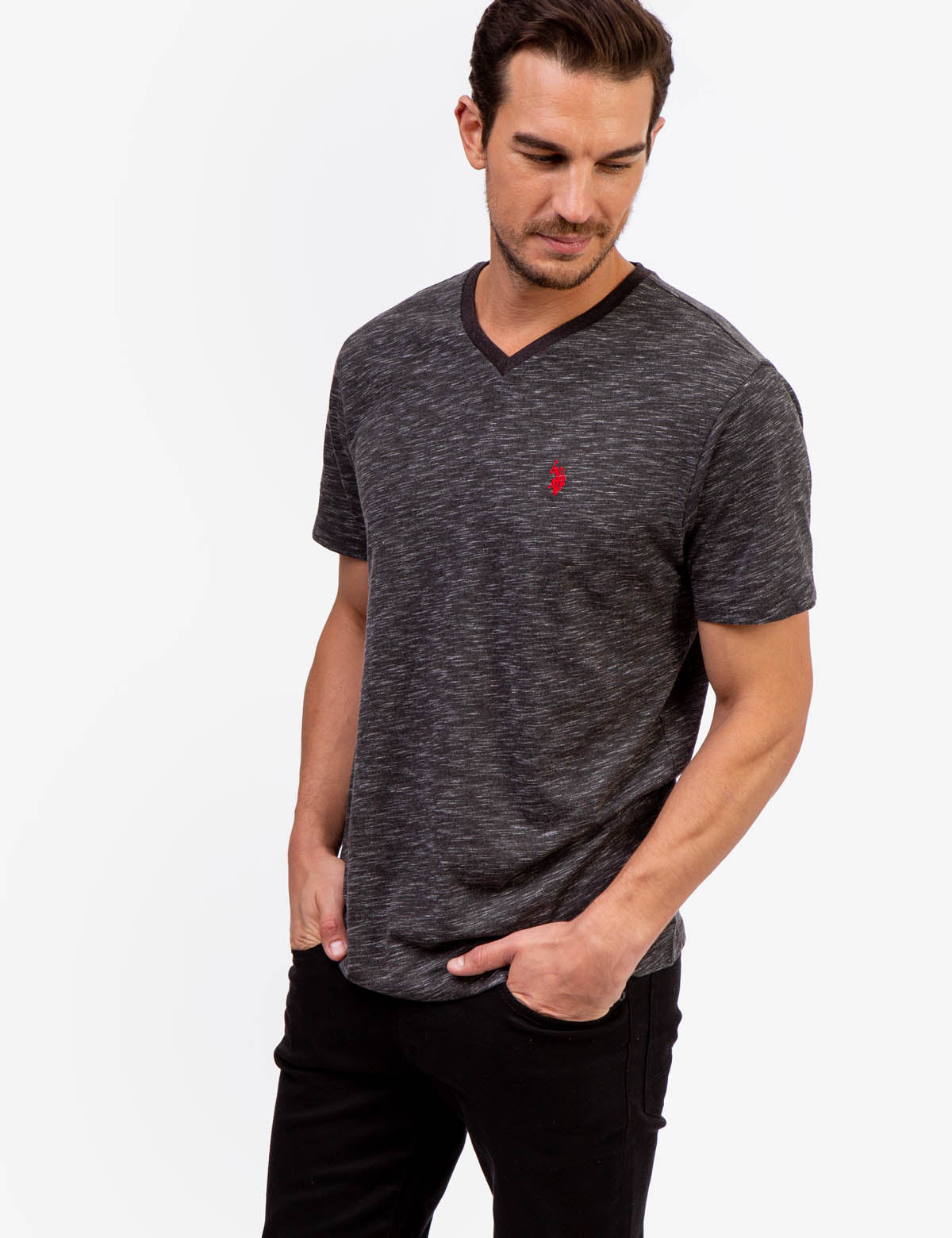 Space Dye V-Neck T-Shirt for Men & Women | Soft Cotton Casual Tee
