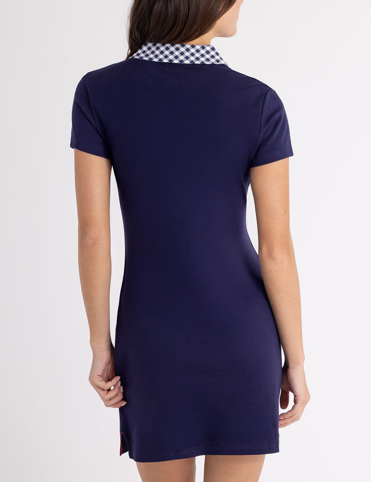 Split Neck Gingham Polo Dress | Collar Style for Women