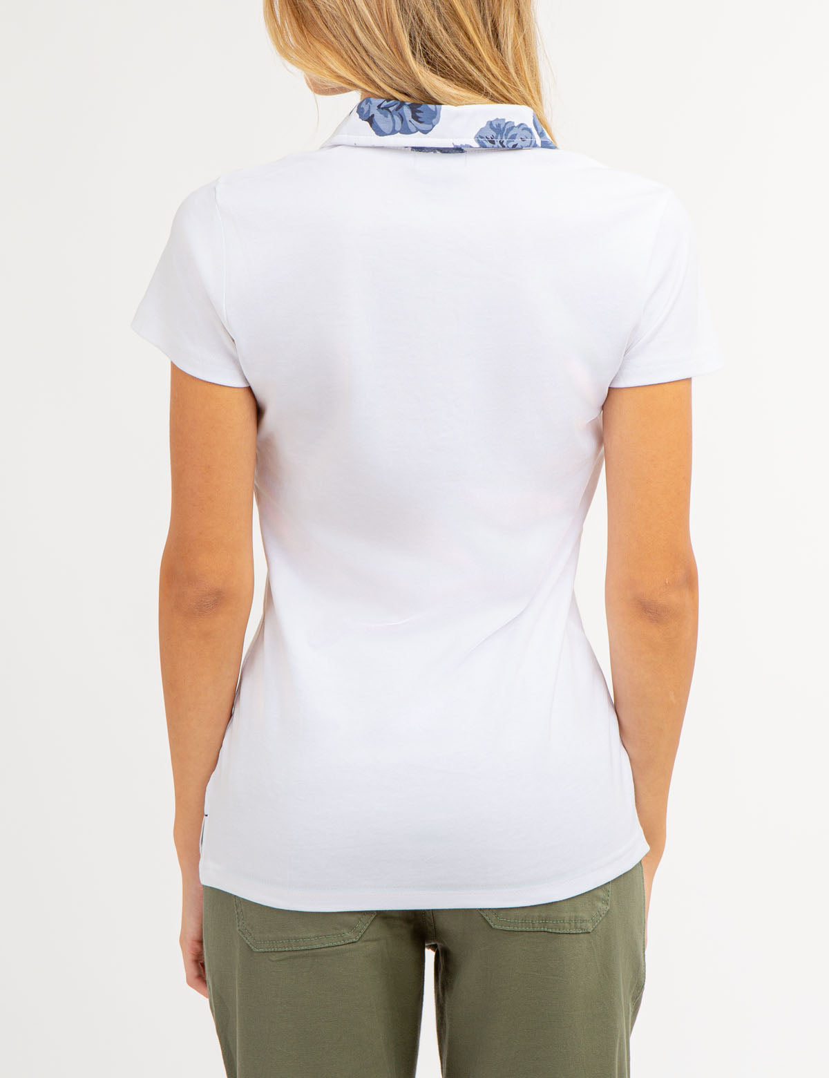 Rose Print Polo Shirt with Split Neck | 100% Cotton Casual Wear