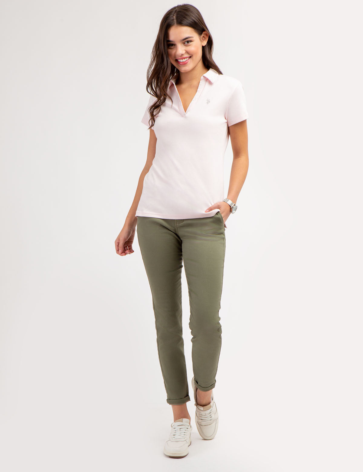 Rose Print Polo Shirt with Split Neck | 100% Cotton Casual Wear