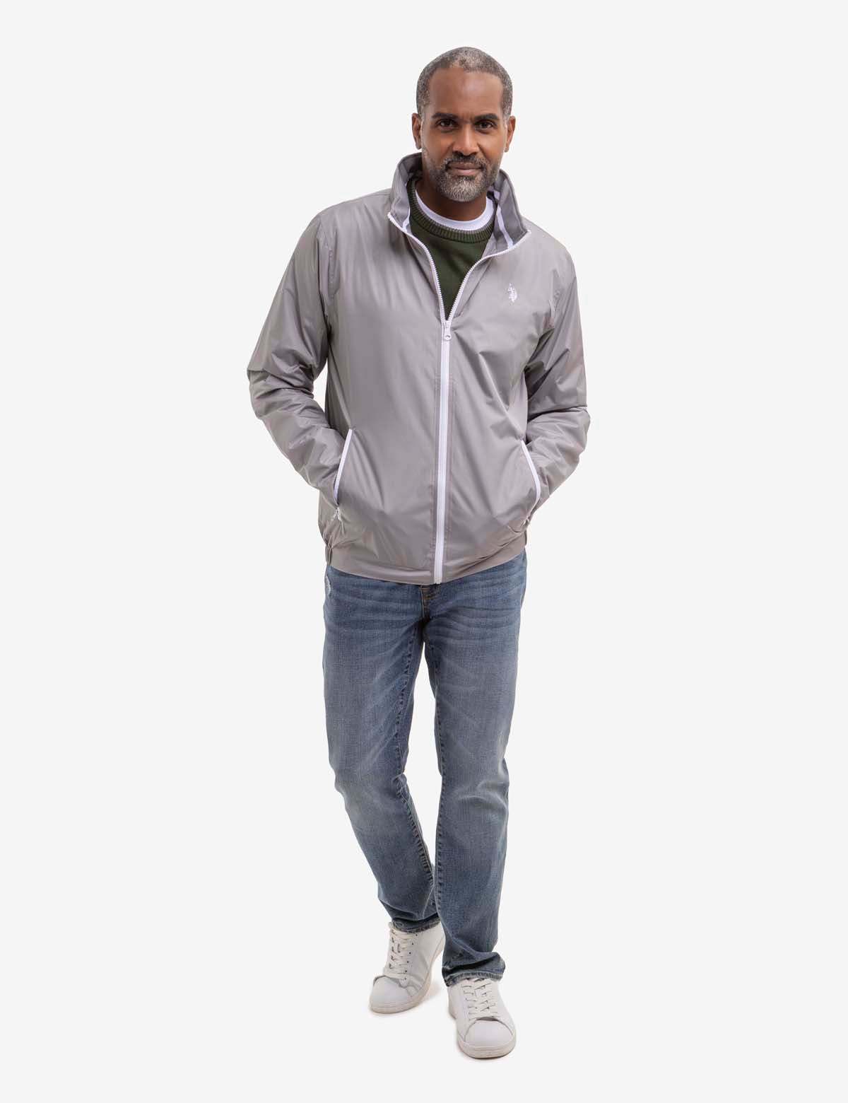 Lightweight Stow Hood Windbreaker Jacket for Outdoor Activities