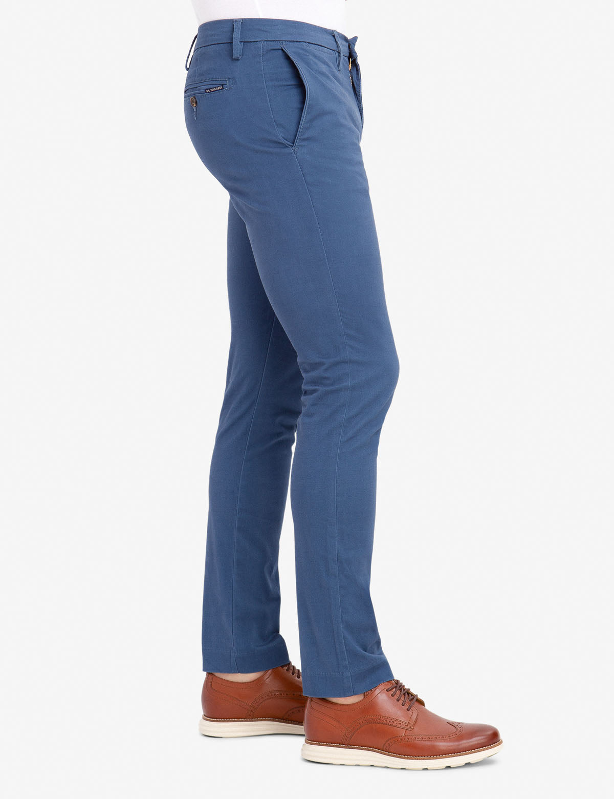 Straight Sateen Chinos for Men | Slim Fit with Button Pockets