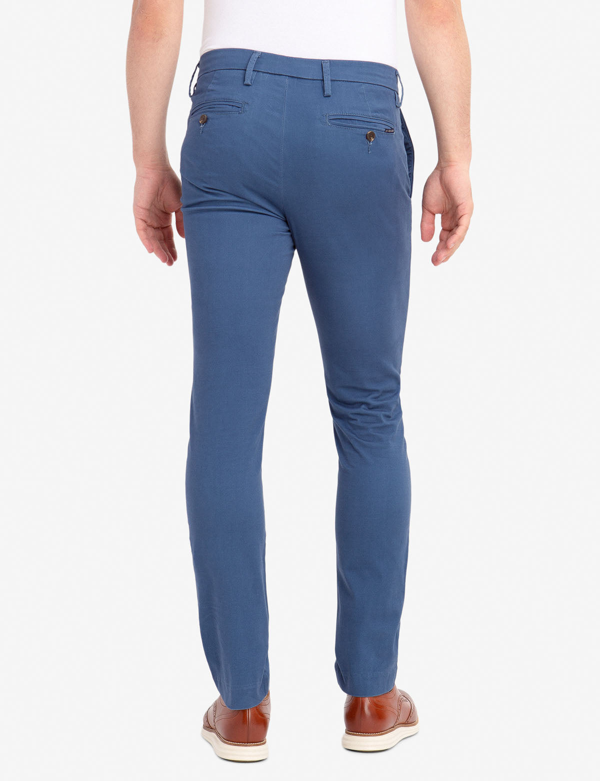 Straight Sateen Chinos for Men | Slim Fit with Button Pockets