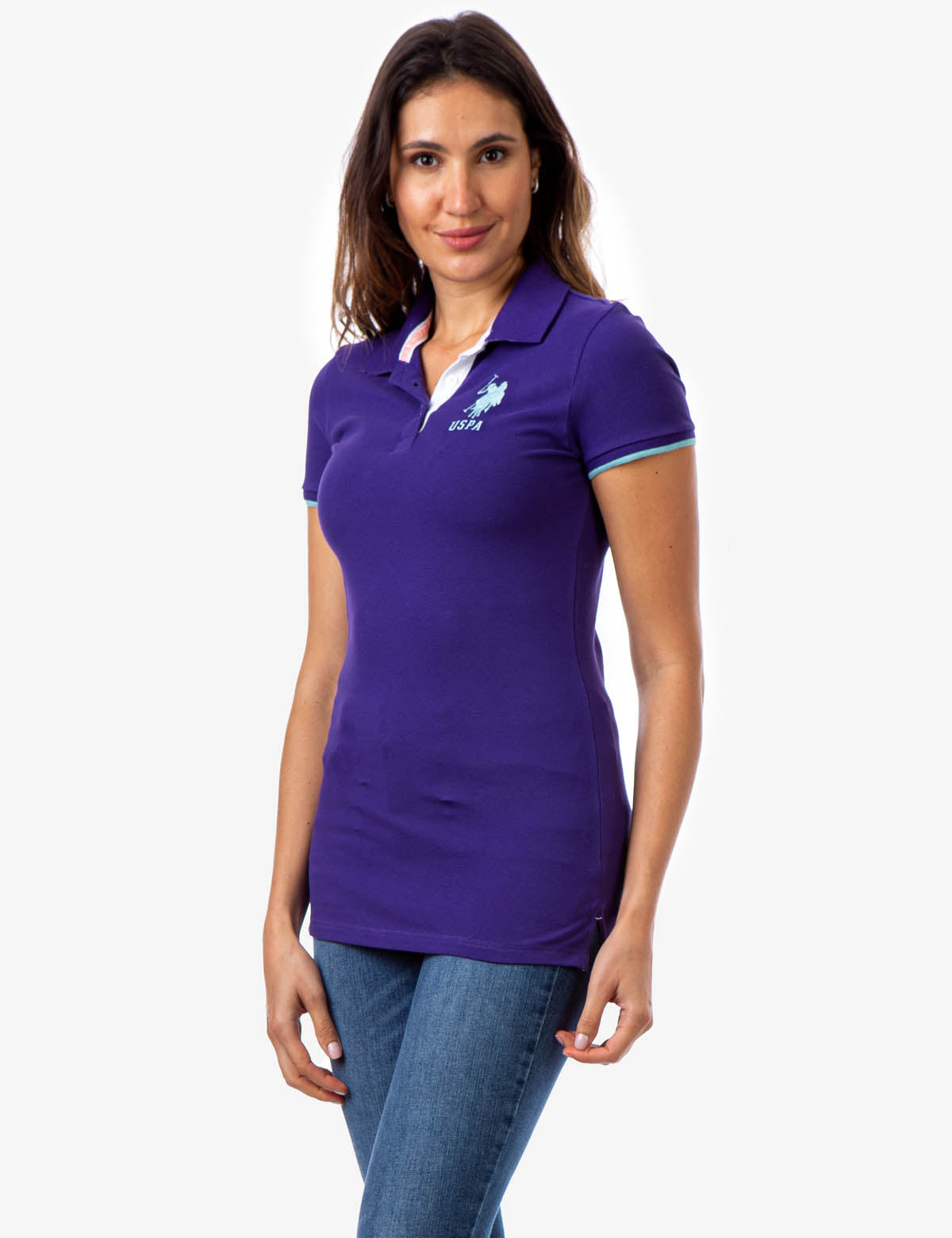 Stretch Polo Shirt with Contrast Logo & Trim | Classic Fit