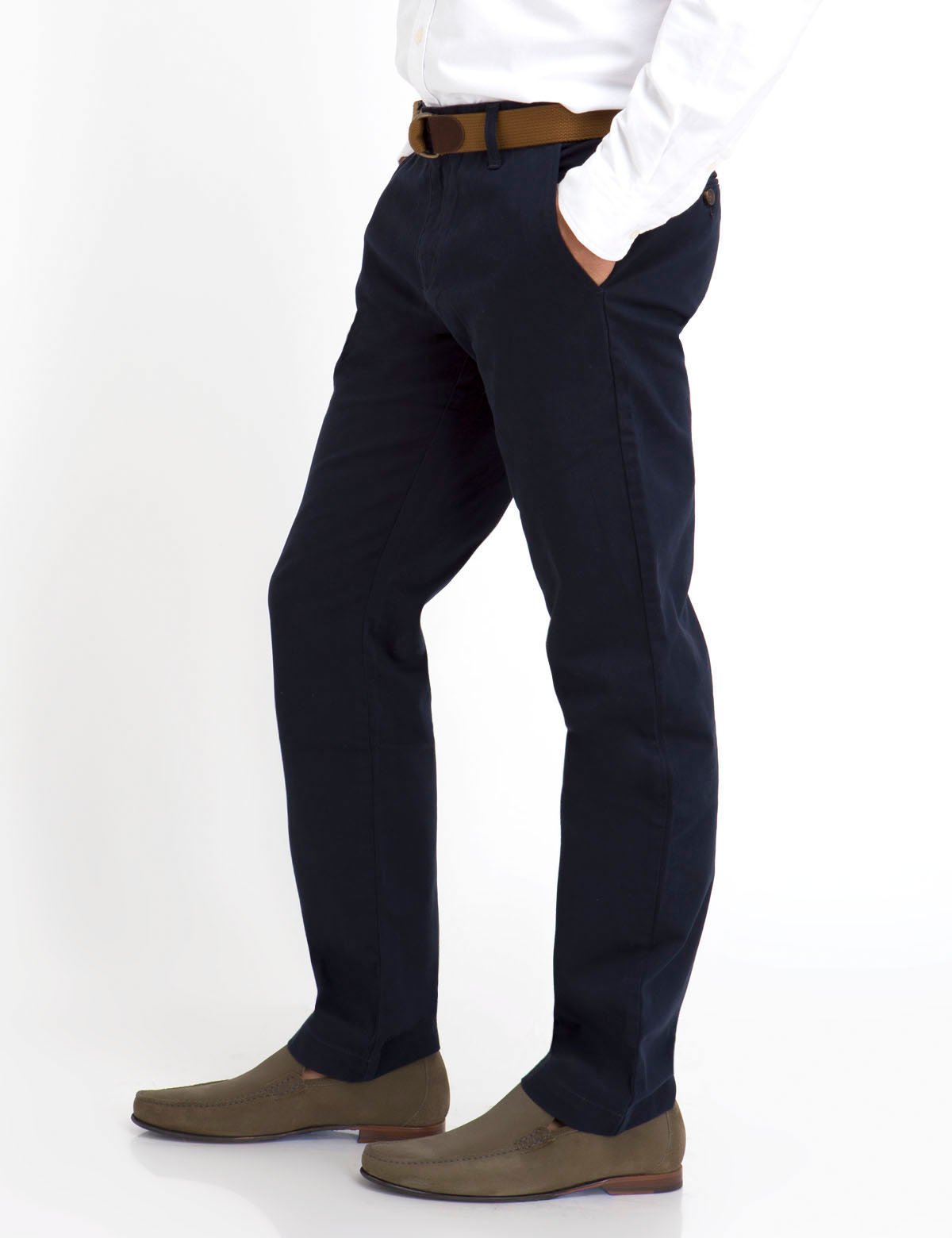 Stretch Chino Pants for Men | Slim Fit with Reversible Belt