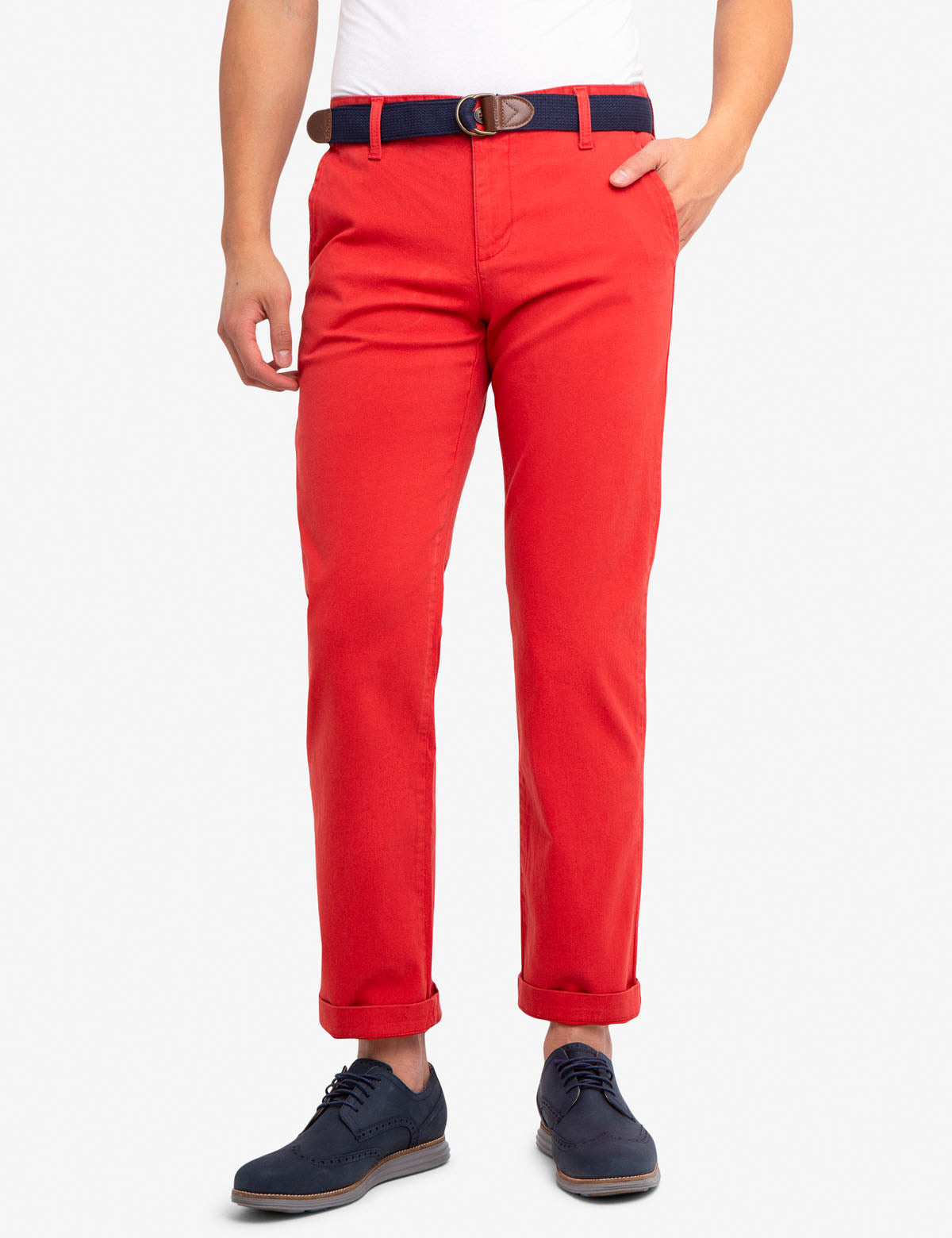 Stretch Chino Pants for Men | Slim Fit with Reversible Belt