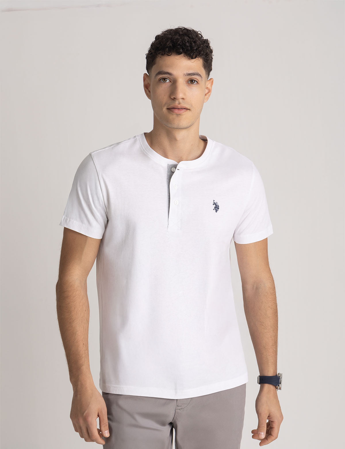Men's Solid Jersey Henley Shirt | Comfortable & Breathable