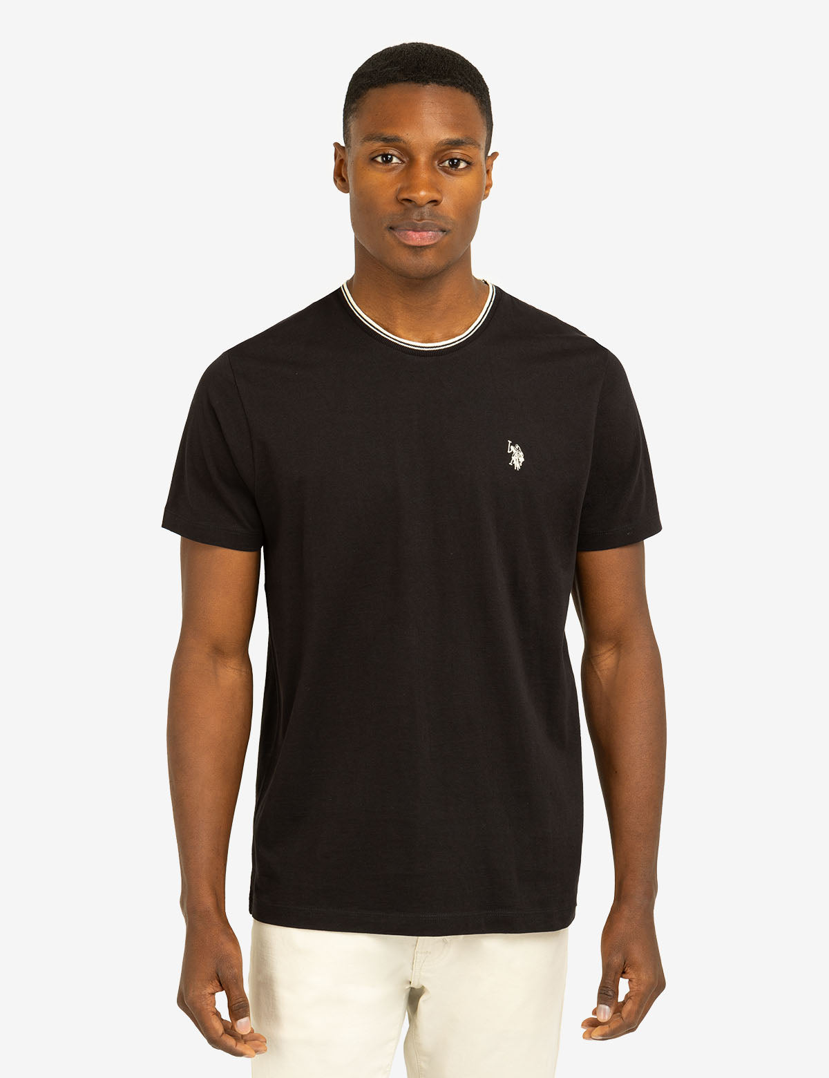 Classic Crew Neck T-Shirt with Contrast Tipping | Timeless Style