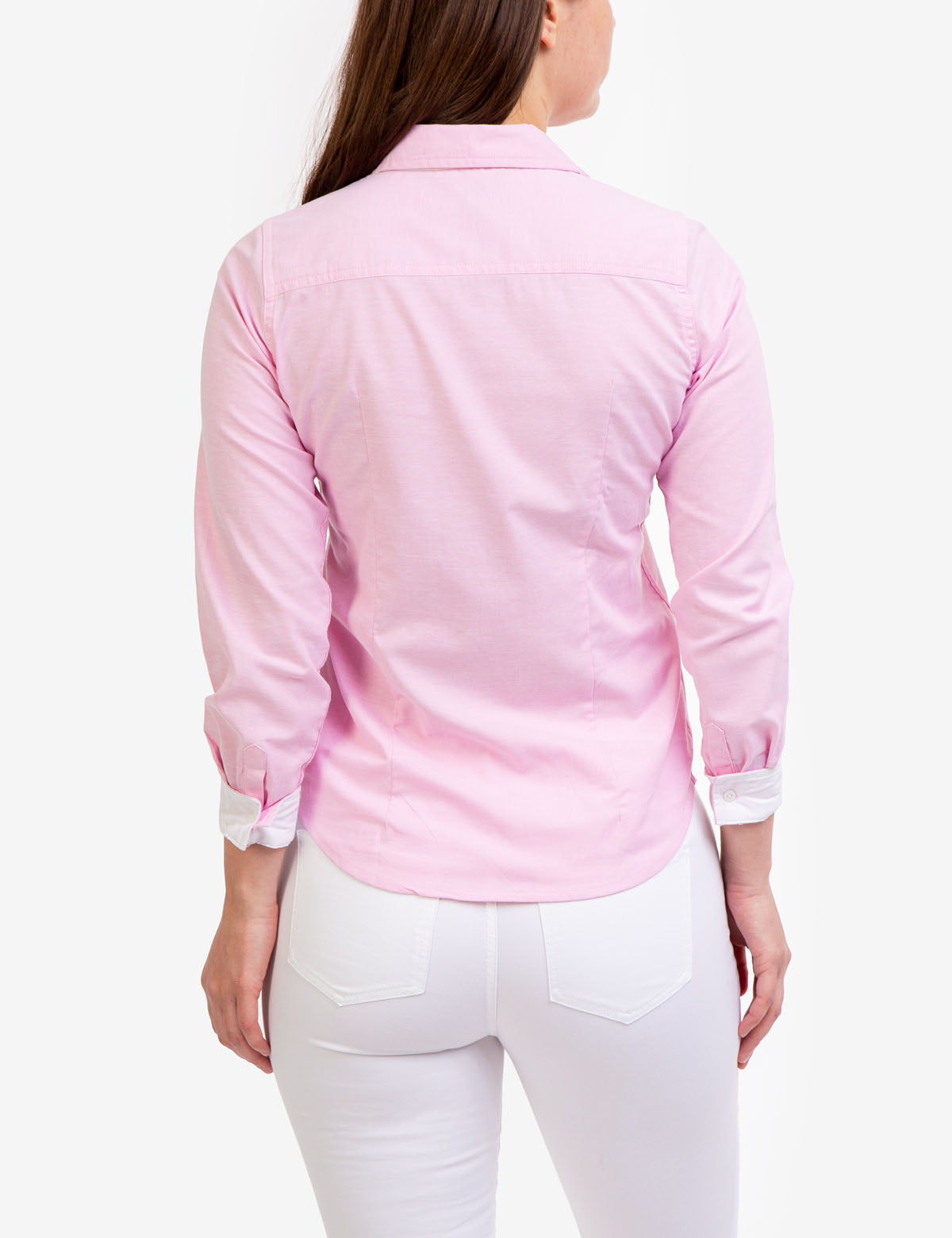 Stretch Oxford Shirt with Embroidered Logo | Multi-Tonal Button-Up
