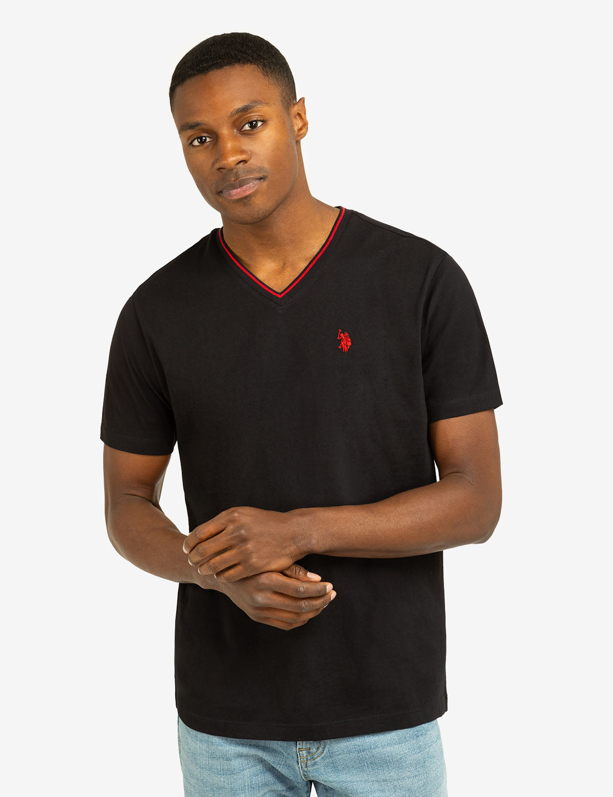 Tipped V-Neck Jersey T-Shirt for Men | Soft & Breathable