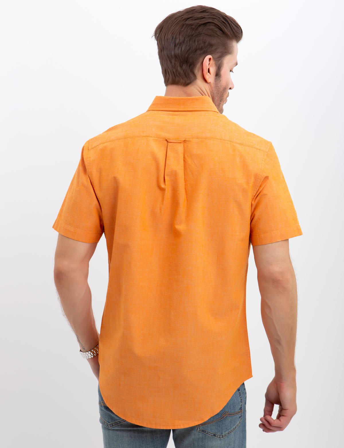 Stretch Slim Fit Canvas Shirt with Button Front | Casual Wear