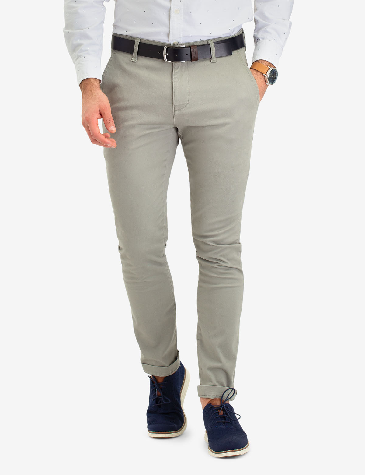 Stretch Slim Chino Pants for Men | 98% Cotton & 2% Spandex
