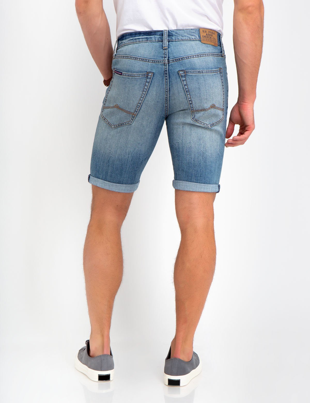 Stretch Slim Denim Shorts for Men | 99% Cotton & Button Fly