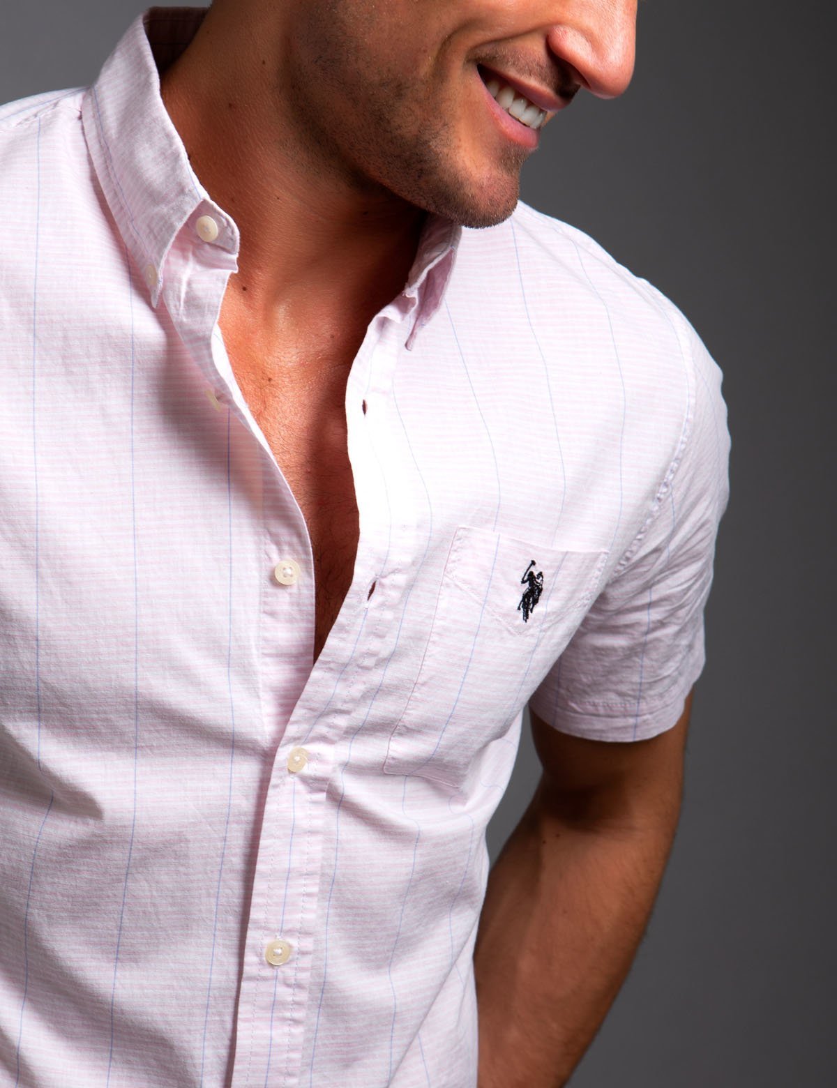 Slim Fit Short Sleeve Cotton Shirt | Stretch Poplin