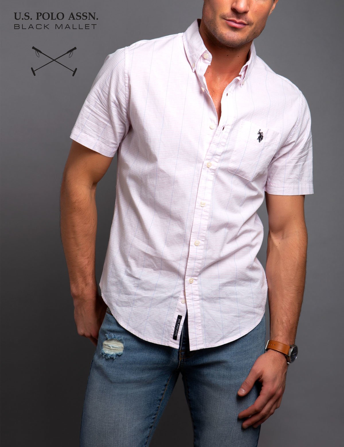 Slim Fit Short Sleeve Cotton Shirt | Stretch Poplin