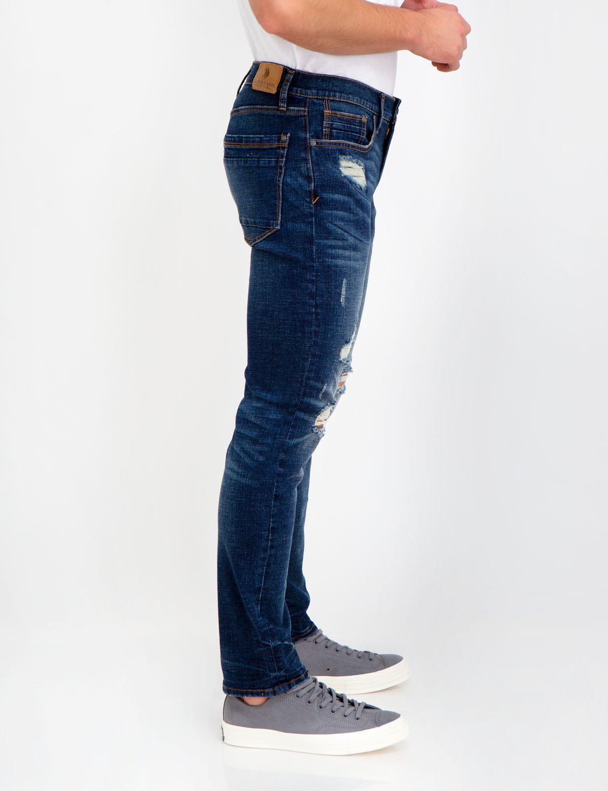 Slim Fit Stretch Destroyed Jeans for Men | Heavy Distressed Denim