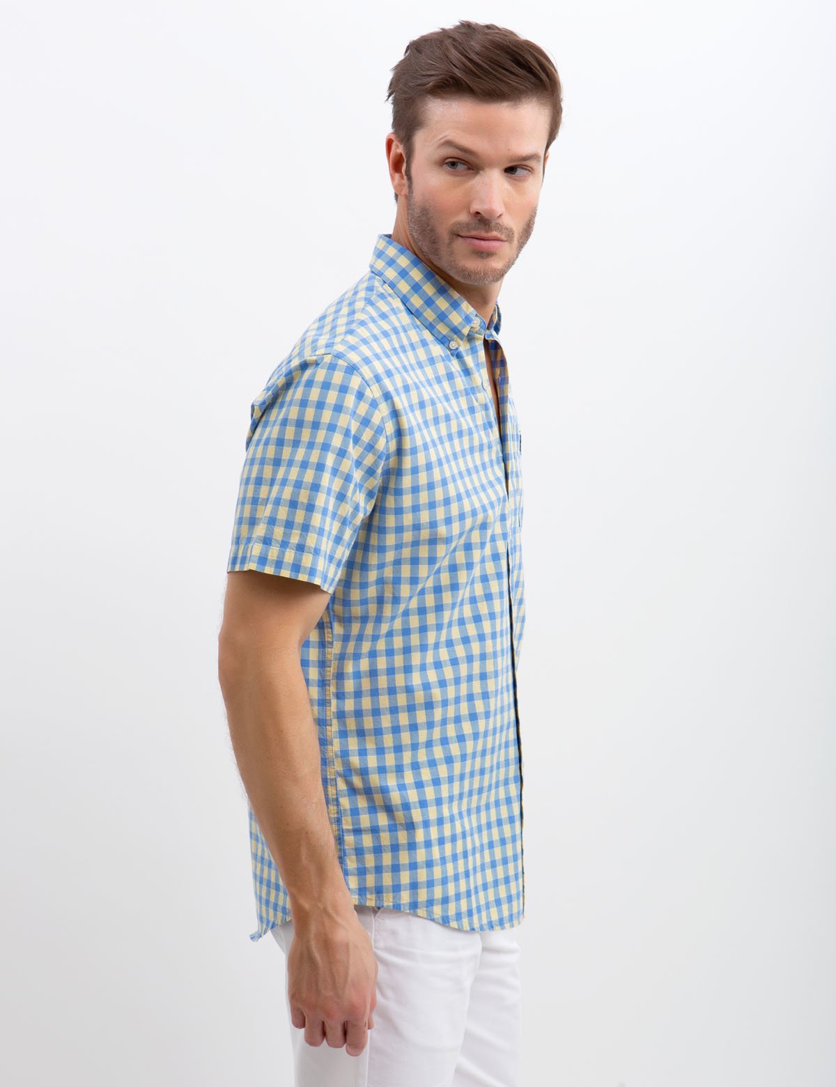 Stretch Slim Poplin Shirt for Men | 100% Cotton Button-Up