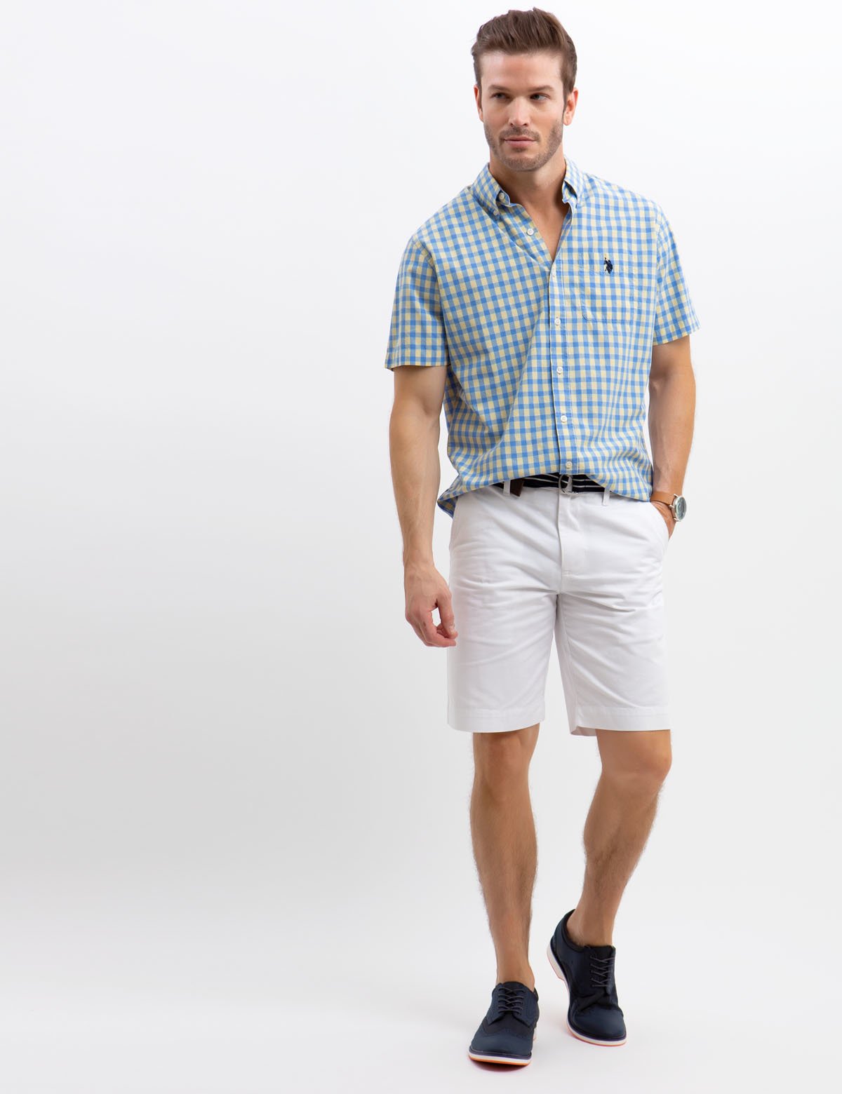 Stretch Slim Poplin Shirt for Men | 100% Cotton Button-Up