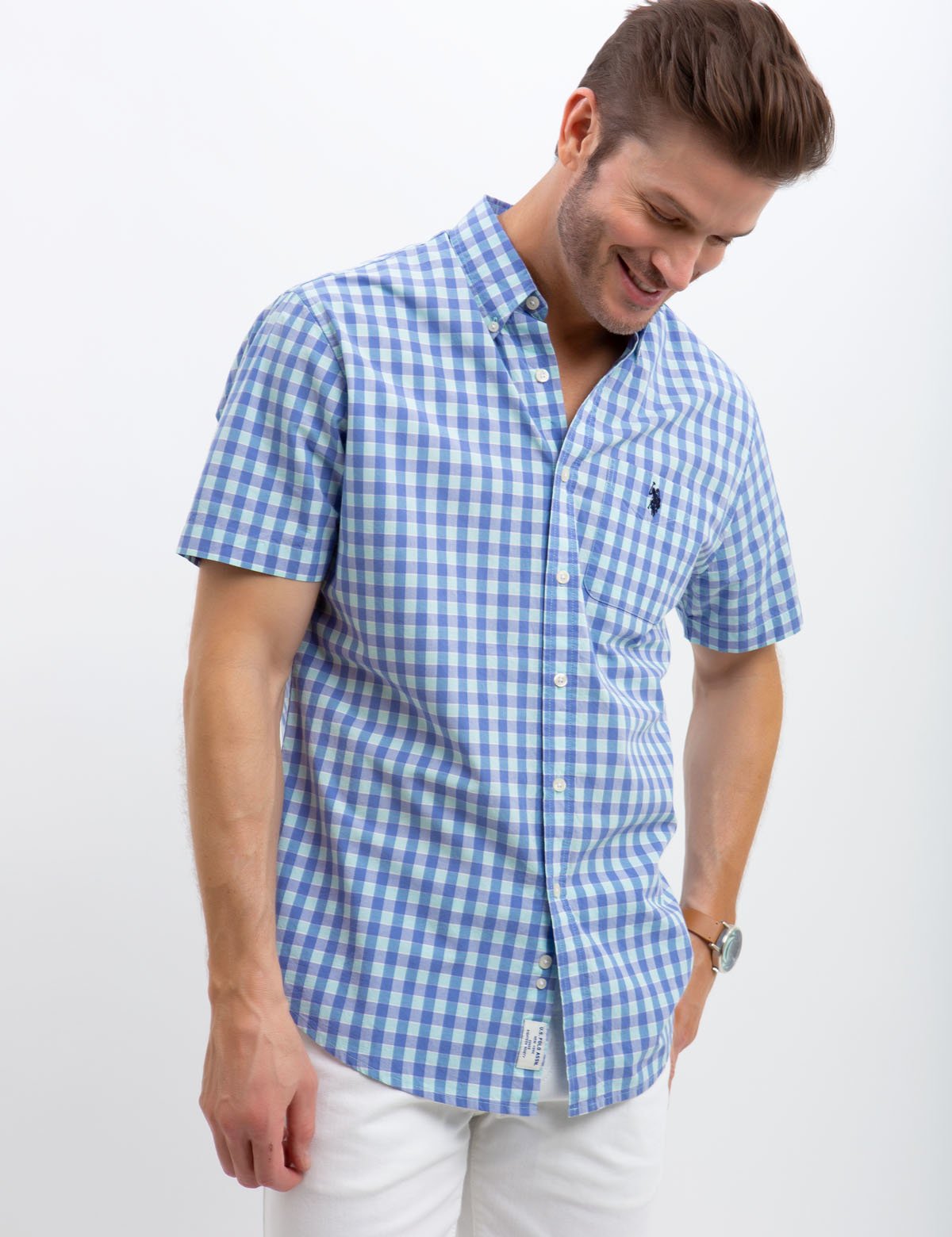 Stretch Slim Poplin Shirt for Men | 100% Cotton Button-Up