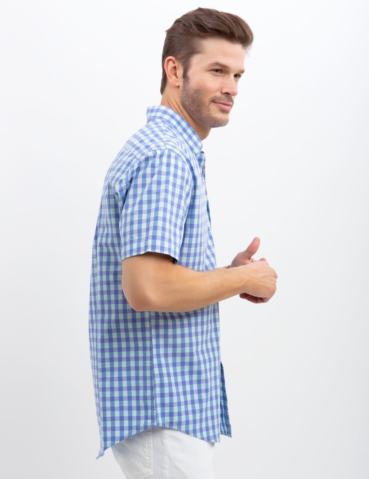 Stretch Slim Poplin Shirt for Men | 100% Cotton Button-Up