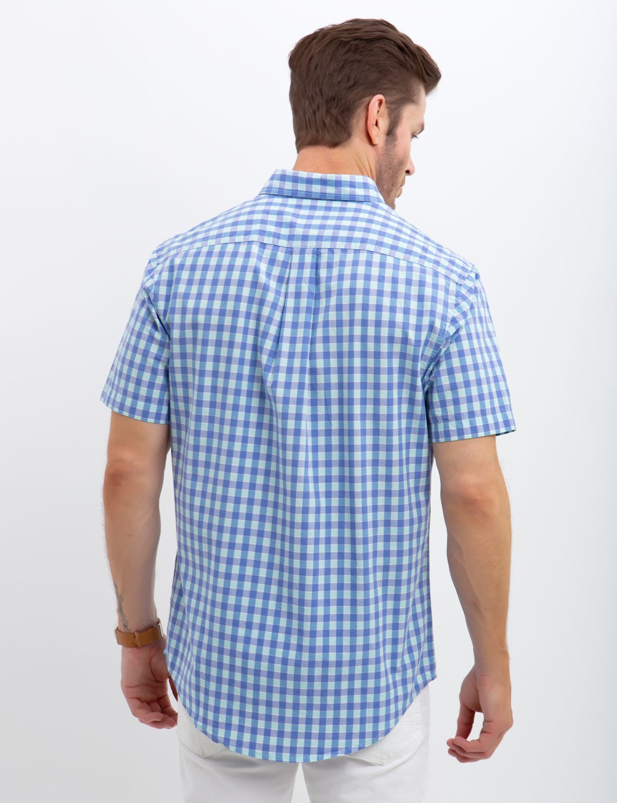 Stretch Slim Poplin Shirt for Men | 100% Cotton Button-Up