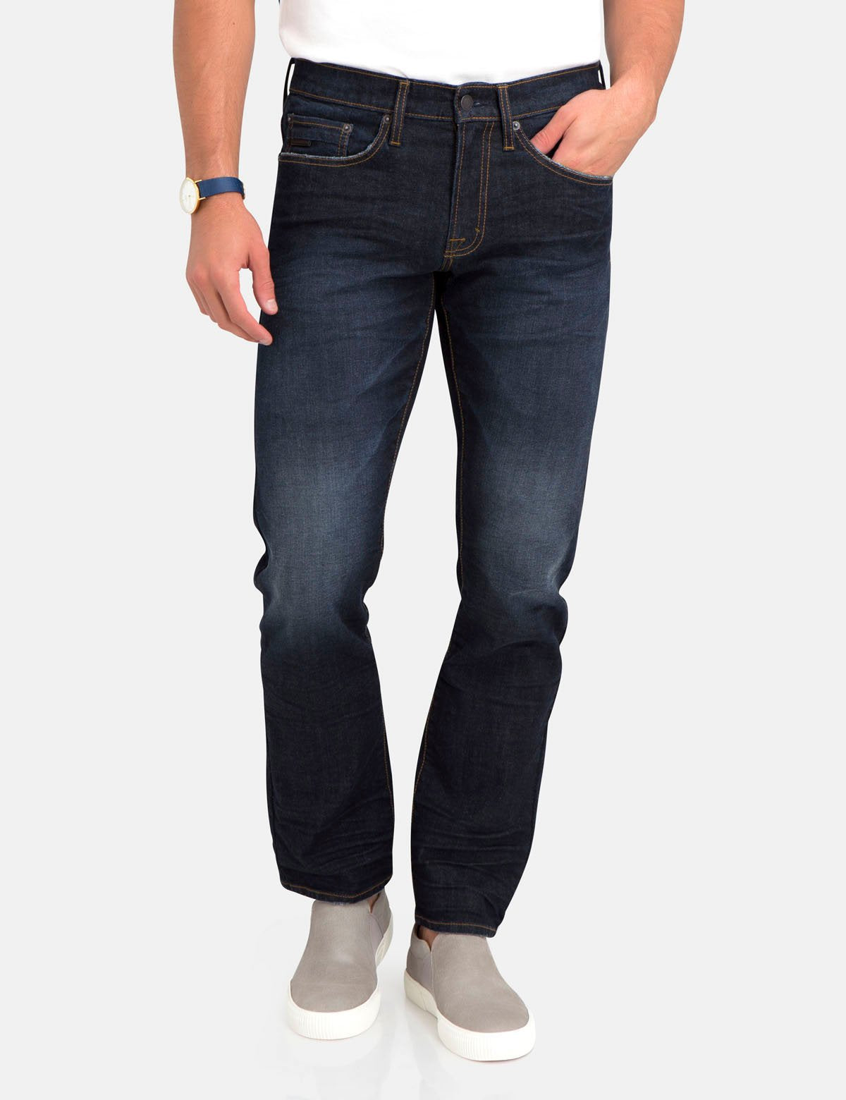Stretch Slim Straight Jeans for Men | 5 Pocket Styling