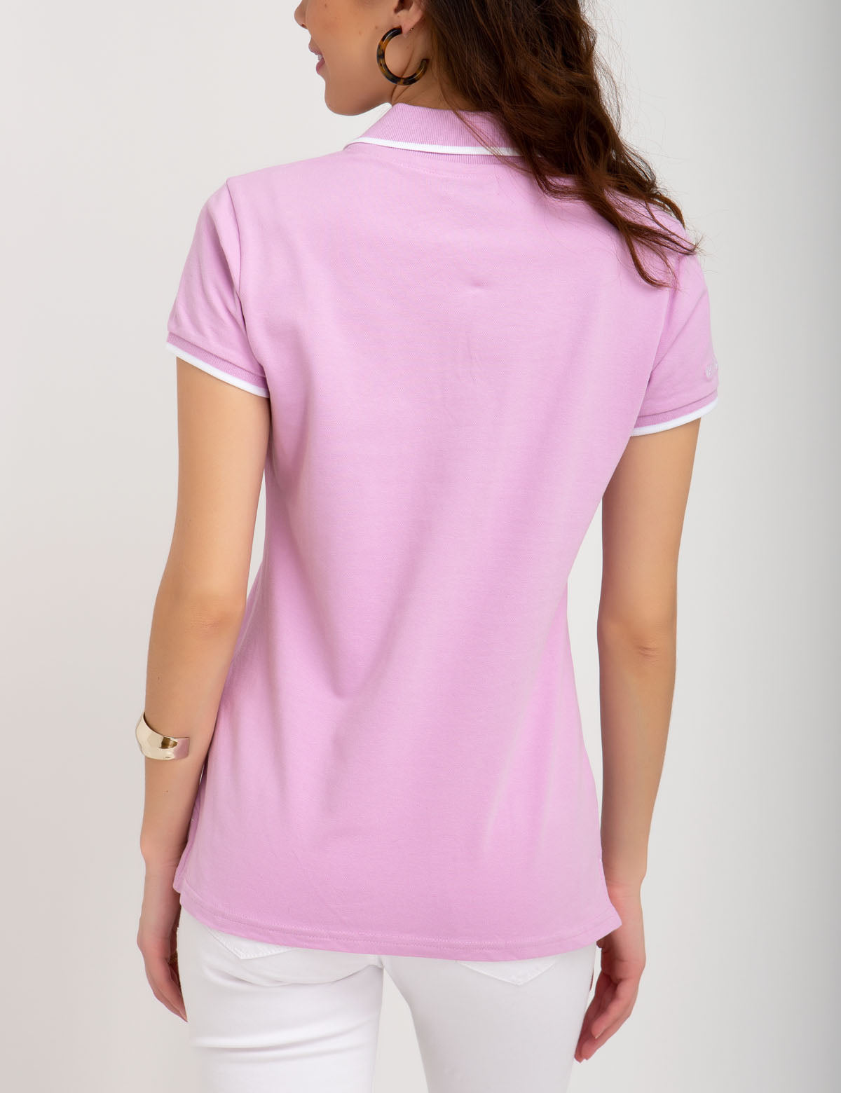 Stretch Polo Shirt with Contrast Trim & Logo Tip | Classic Fit