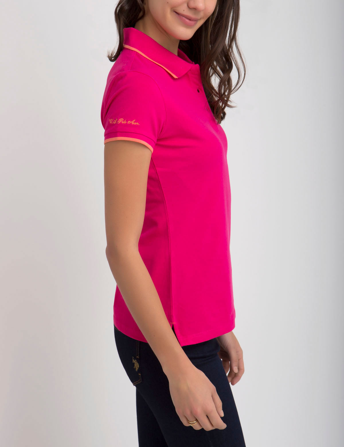 Stretch Polo Shirt with Contrast Trim & Logo Tip | Classic Fit