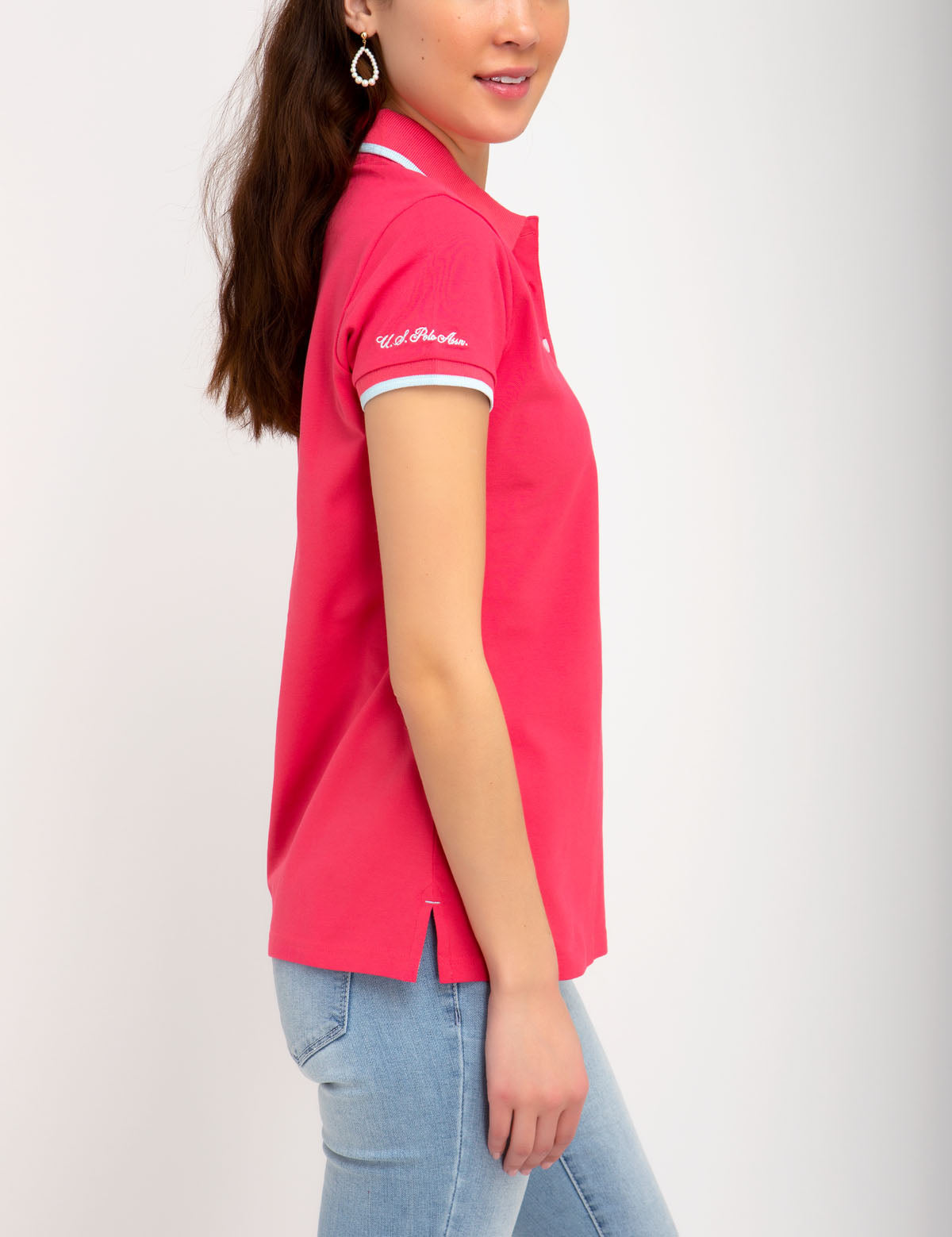 Stretch Polo Shirt with Contrast Trim & Logo Tip | Classic Fit