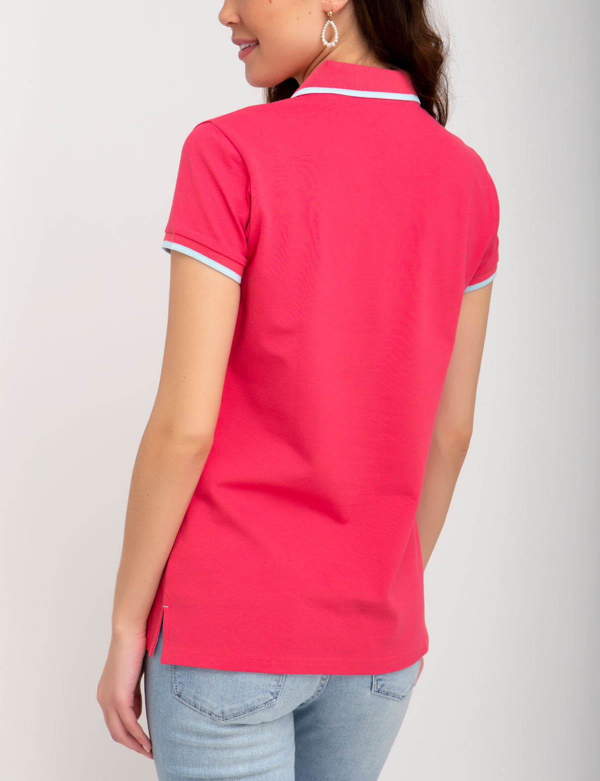 Stretch Polo Shirt with Contrast Trim & Logo Tip | Classic Fit