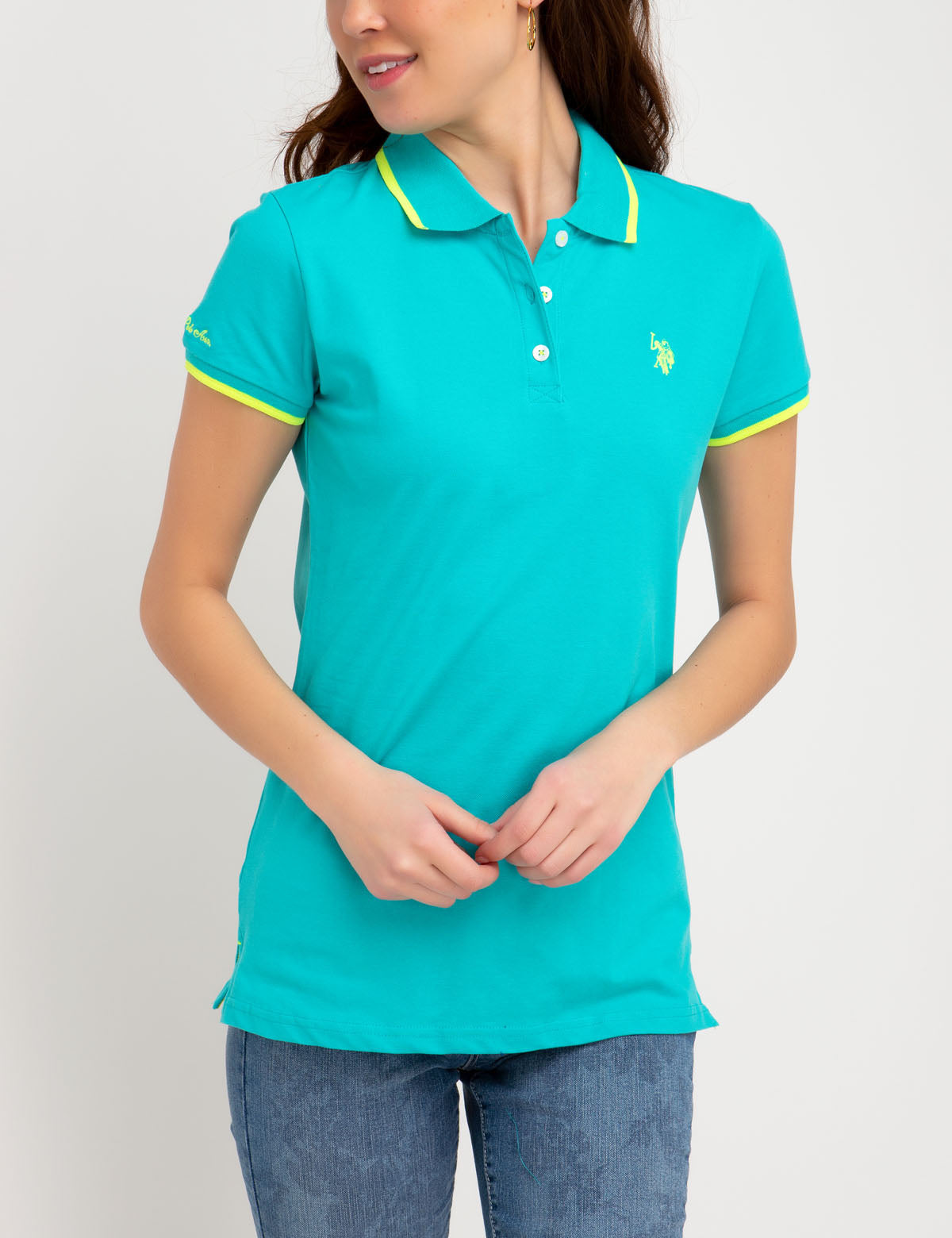 Stretch Polo Shirt with Contrast Trim & Logo Tip | Classic Fit