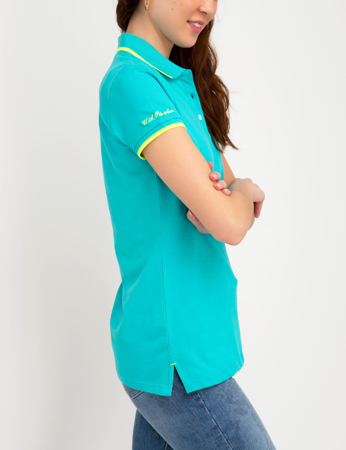 Stretch Polo Shirt with Contrast Trim & Logo Tip | Classic Fit