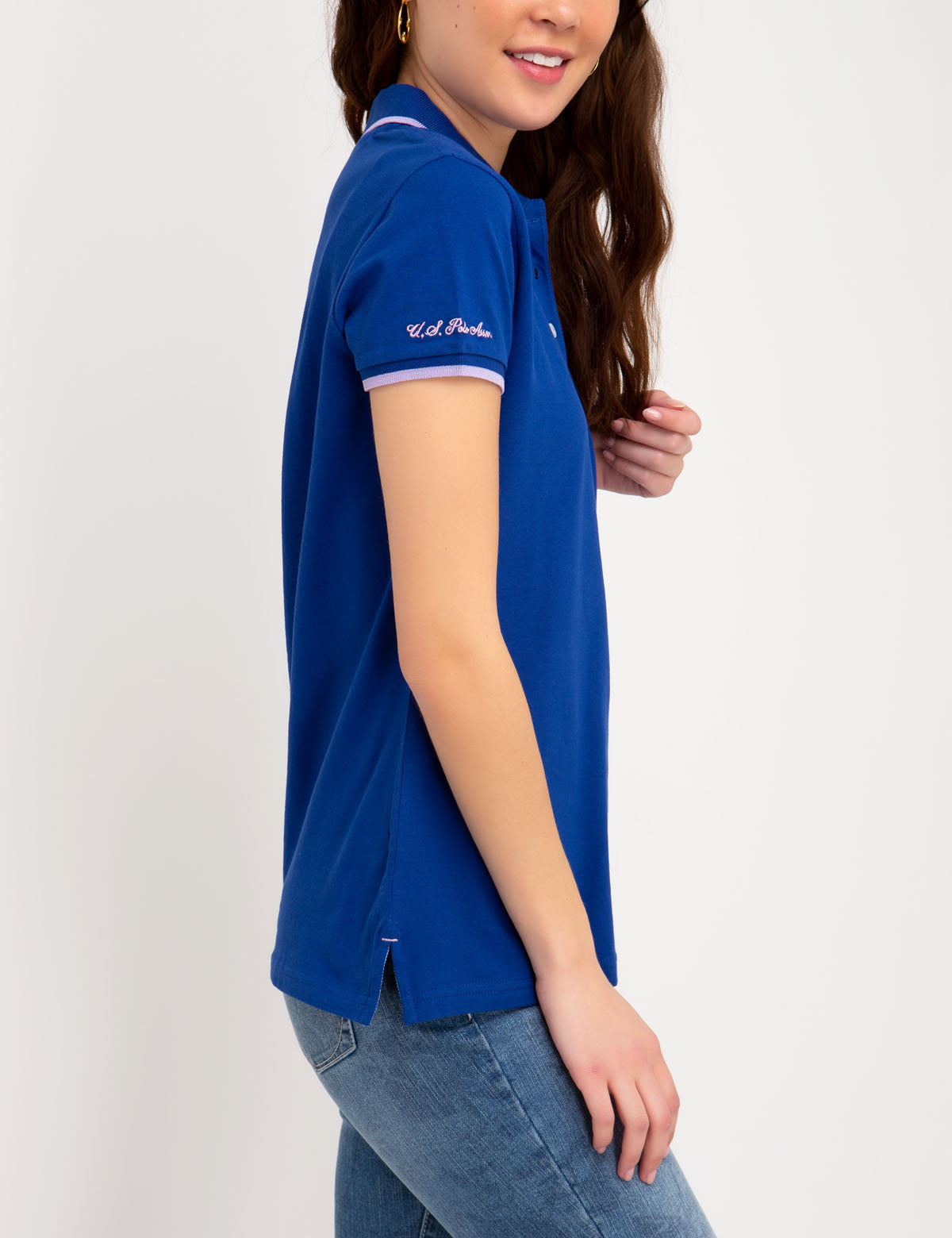 Stretch Polo Shirt with Contrast Trim & Logo Tip | Classic Fit