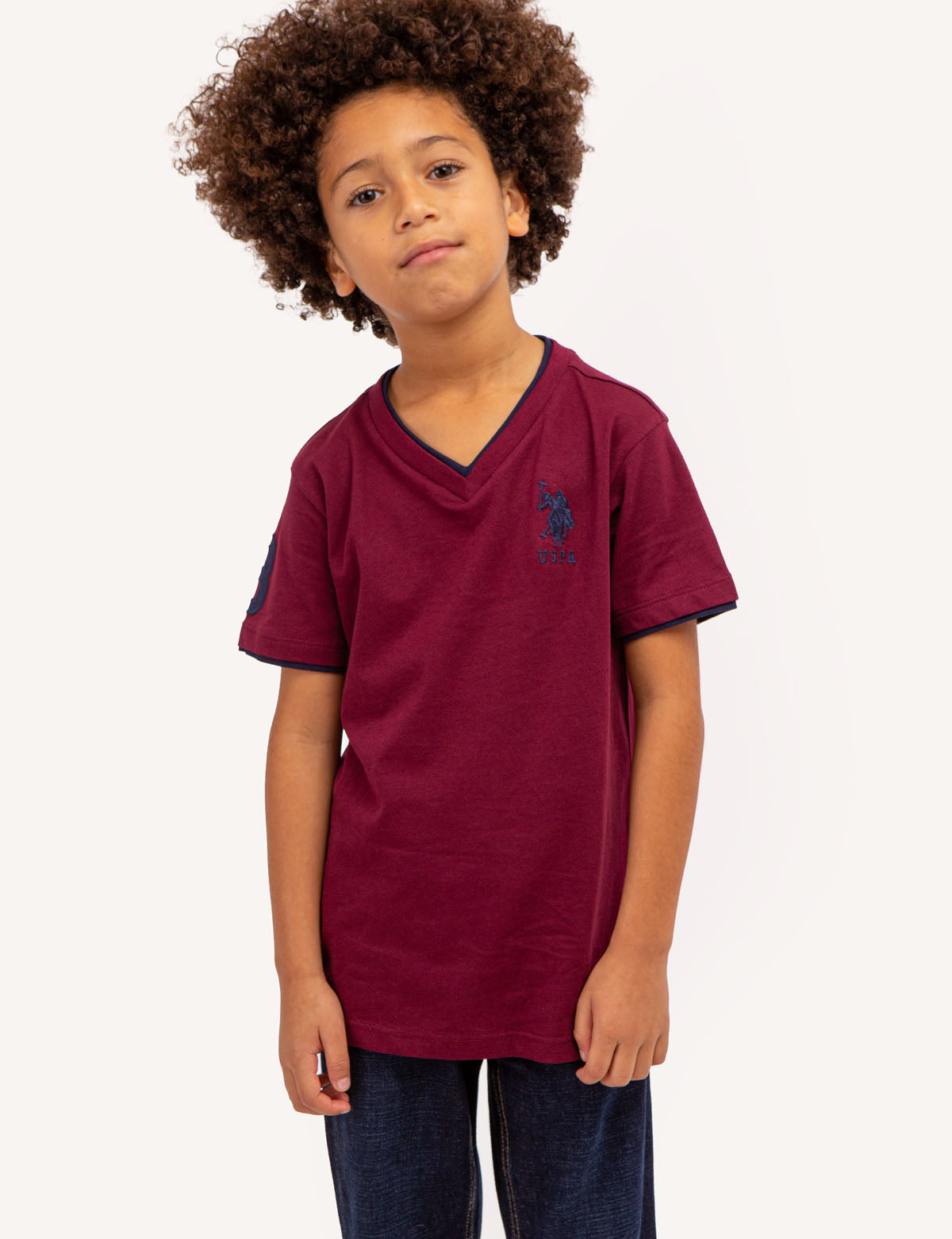 Boys V-Neck T-Shirt - Soft Cotton Basic Tee | Casual Comfort