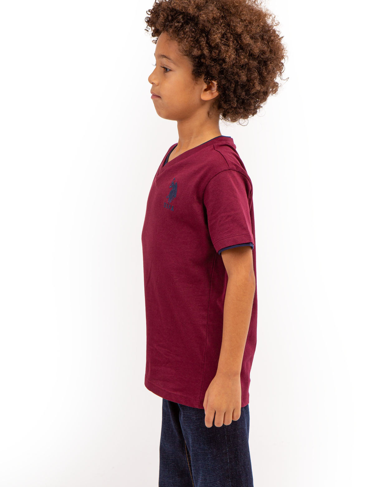 Boys V-Neck T-Shirt - Soft Cotton Basic Tee | Casual Comfort
