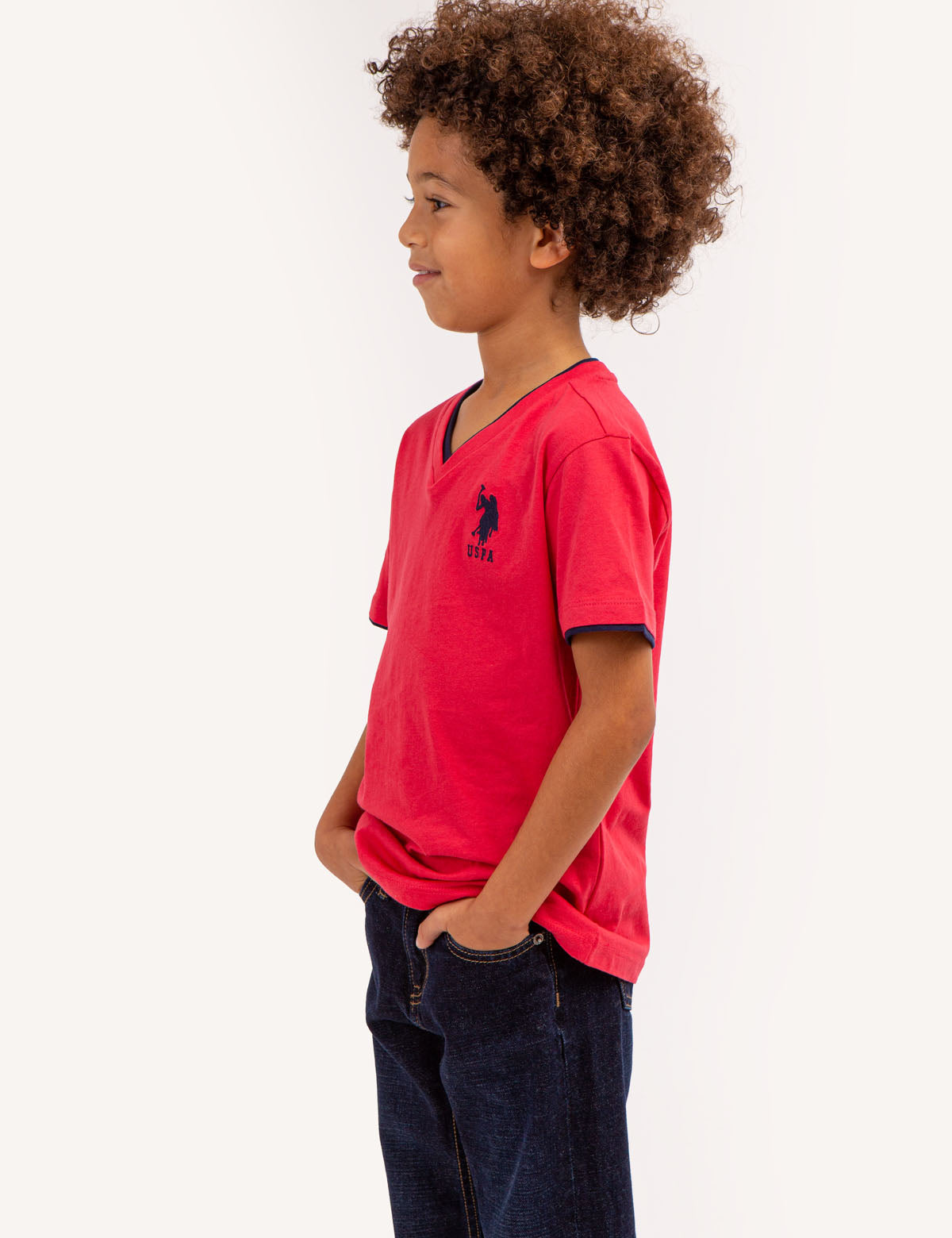 Boys V-Neck T-Shirt - Soft Cotton Basic Tee | Casual Comfort