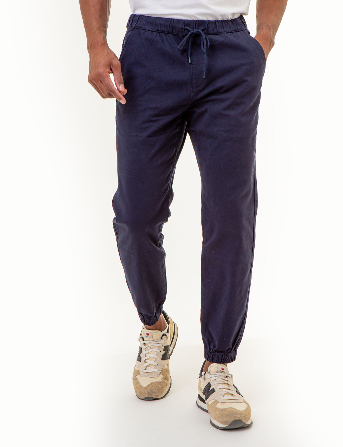 Stretch Twill Joggers for Men with Elastic Waistband | Slim Fit