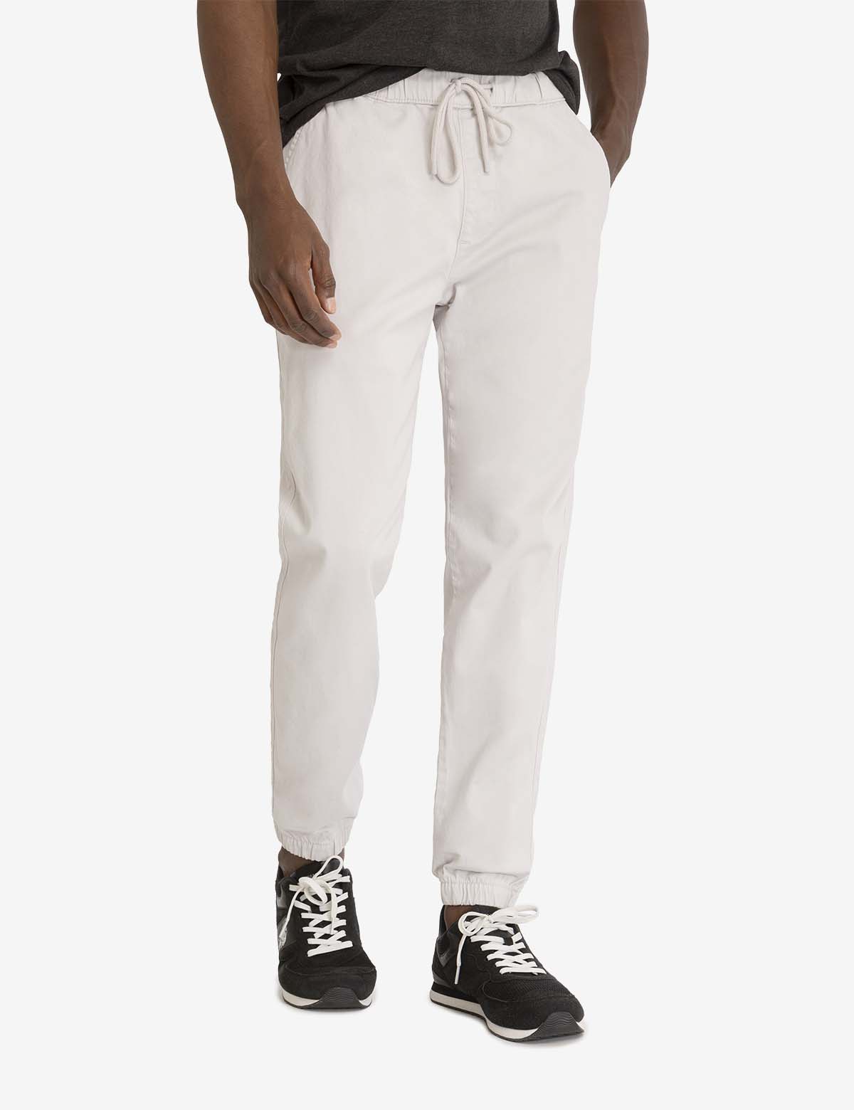 Stretch Twill Joggers for Men with Elastic Waistband | Slim Fit