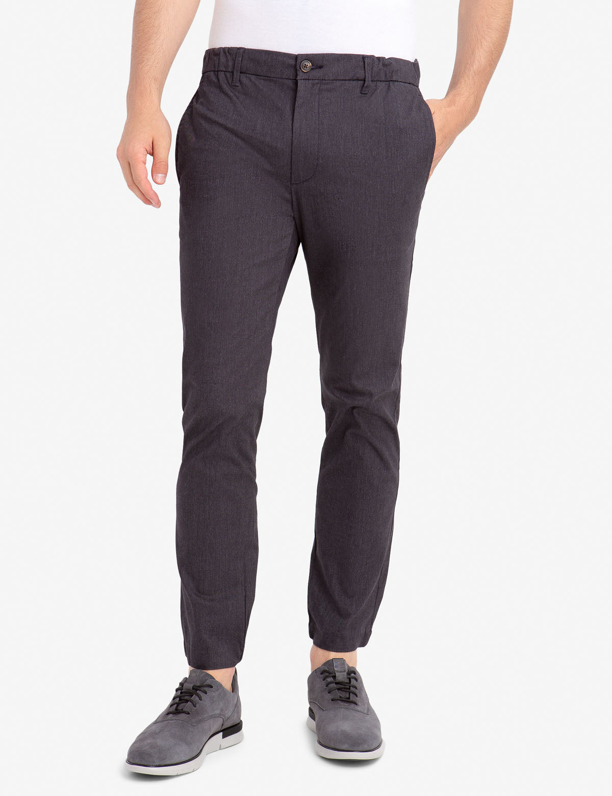 Stretch Twill Joggers with Elastic Waistband | Slim Fit Comfort