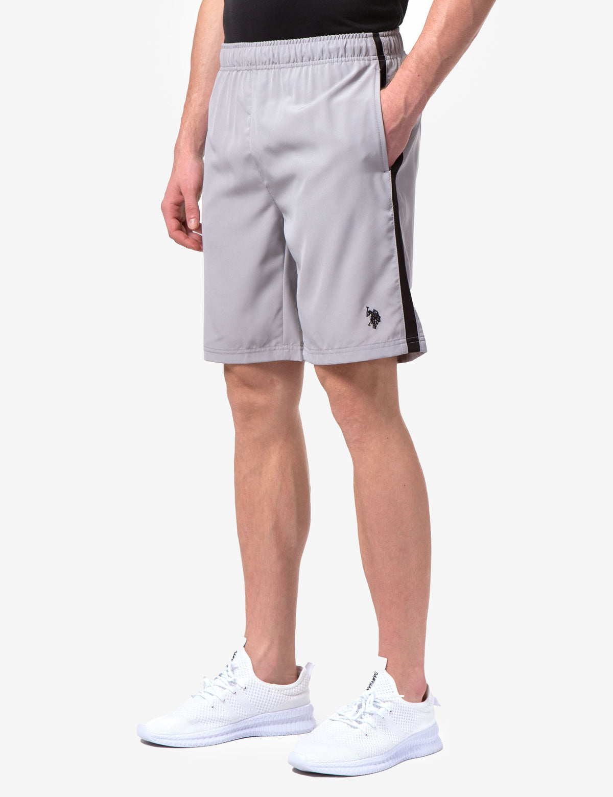 Stretch Woven Shorts with Elastic Waistband & Side Pockets