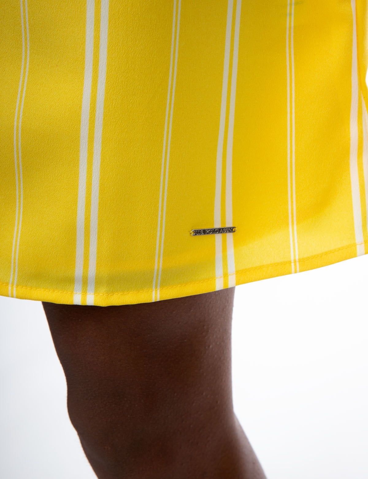 Striped Button-Up Dress with V-Neck & Short Sleeves | U.S. Polo Assn.