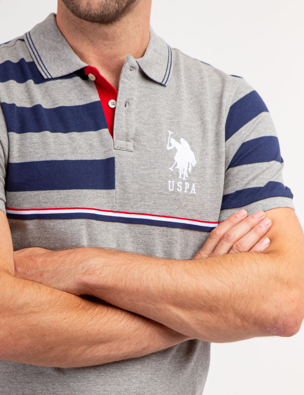 Colorblock Stripe Polo Shirt with Embroidered Logo | 100% Cotton