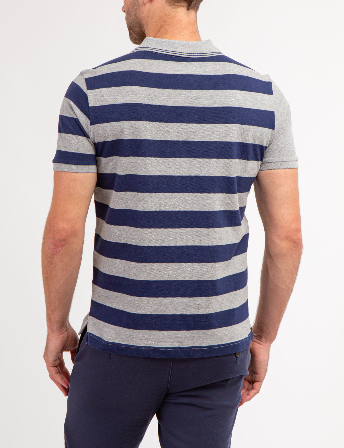 Colorblock Stripe Polo Shirt with Embroidered Logo | 100% Cotton